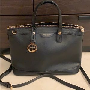 Henri Bendel West 57th Black Leather Satchel